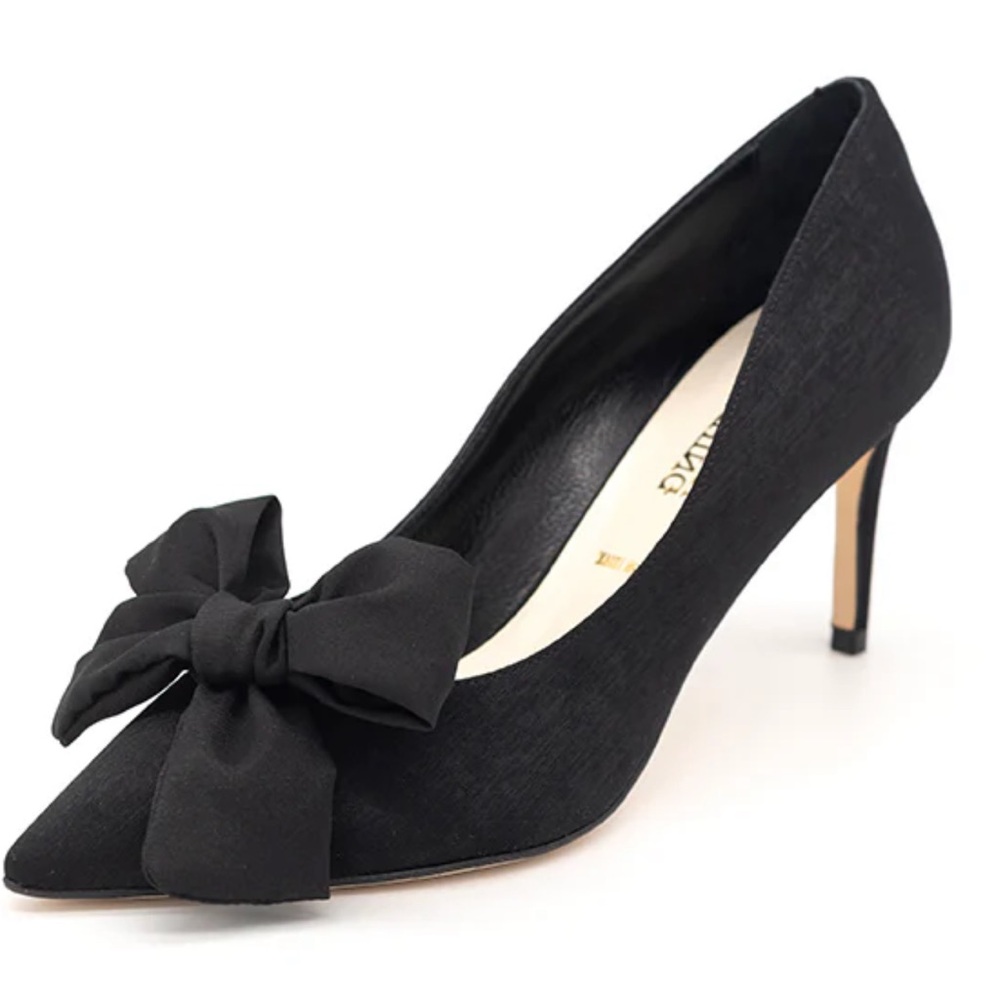 Elegant Black Bow Heels